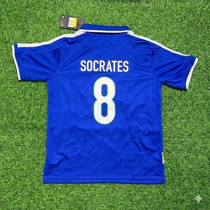 Socrates Brazil Blue Retro Football Jersey Kit