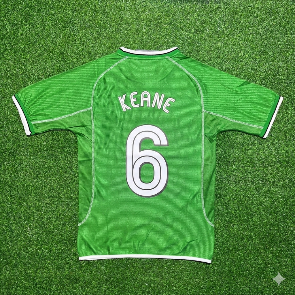 Roy Keane Ireland 2000/2002 Retro Green Football Jersey Kit