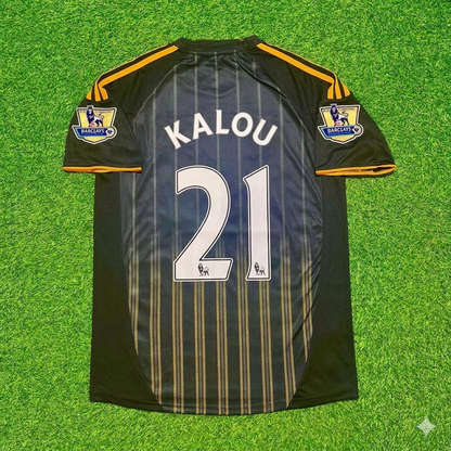 Salomon Kalou #21 Chelsea 2010 2011 Away Retro Black Orange Football Jersey Kit