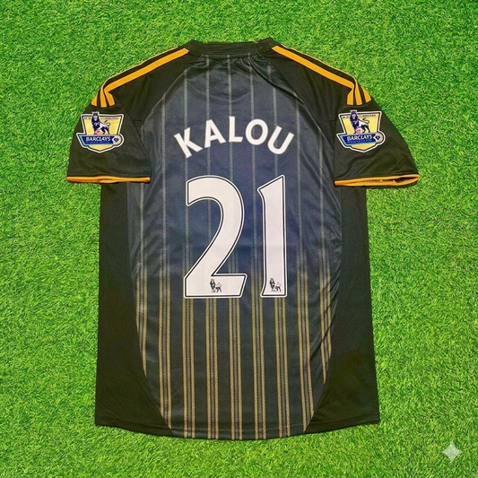 Salomon Kalou #21 Chelsea 2010 2011 Away Retro Black Orange Football Jersey Kit