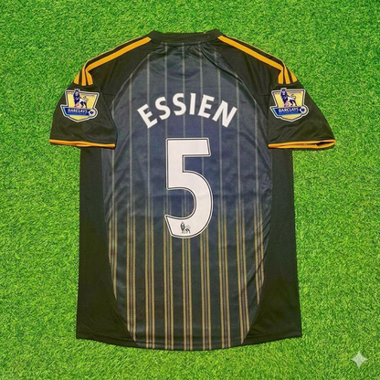 Michael Essien #5 Chelsea 2010 2011 Away Retro Black Orange Football Jersey Kit