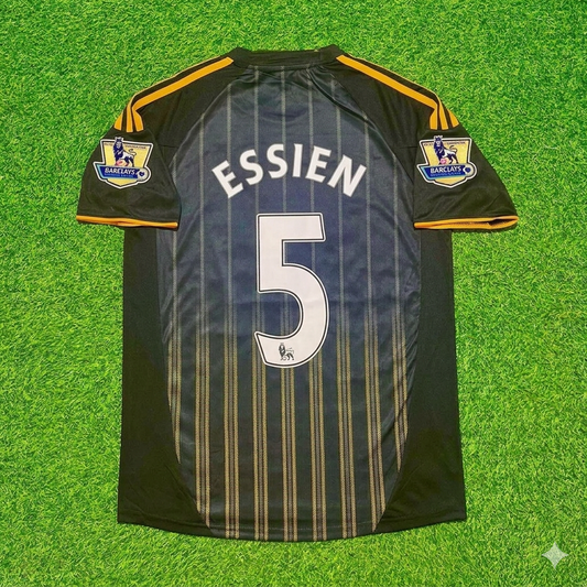 Michael Essien #5 Chelsea 2010 2011 Away Retro Black Orange Football Jersey Kit