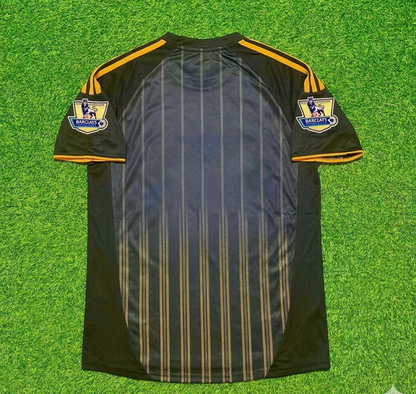 Chelsea 2010 2011 Away Retro Black Orange Football Jersey Kit