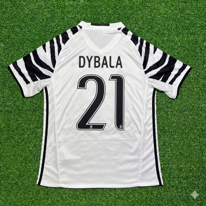 Paulo Dybala #21 Juventus 2016 2017 Away White Retro Football Jersey Kit