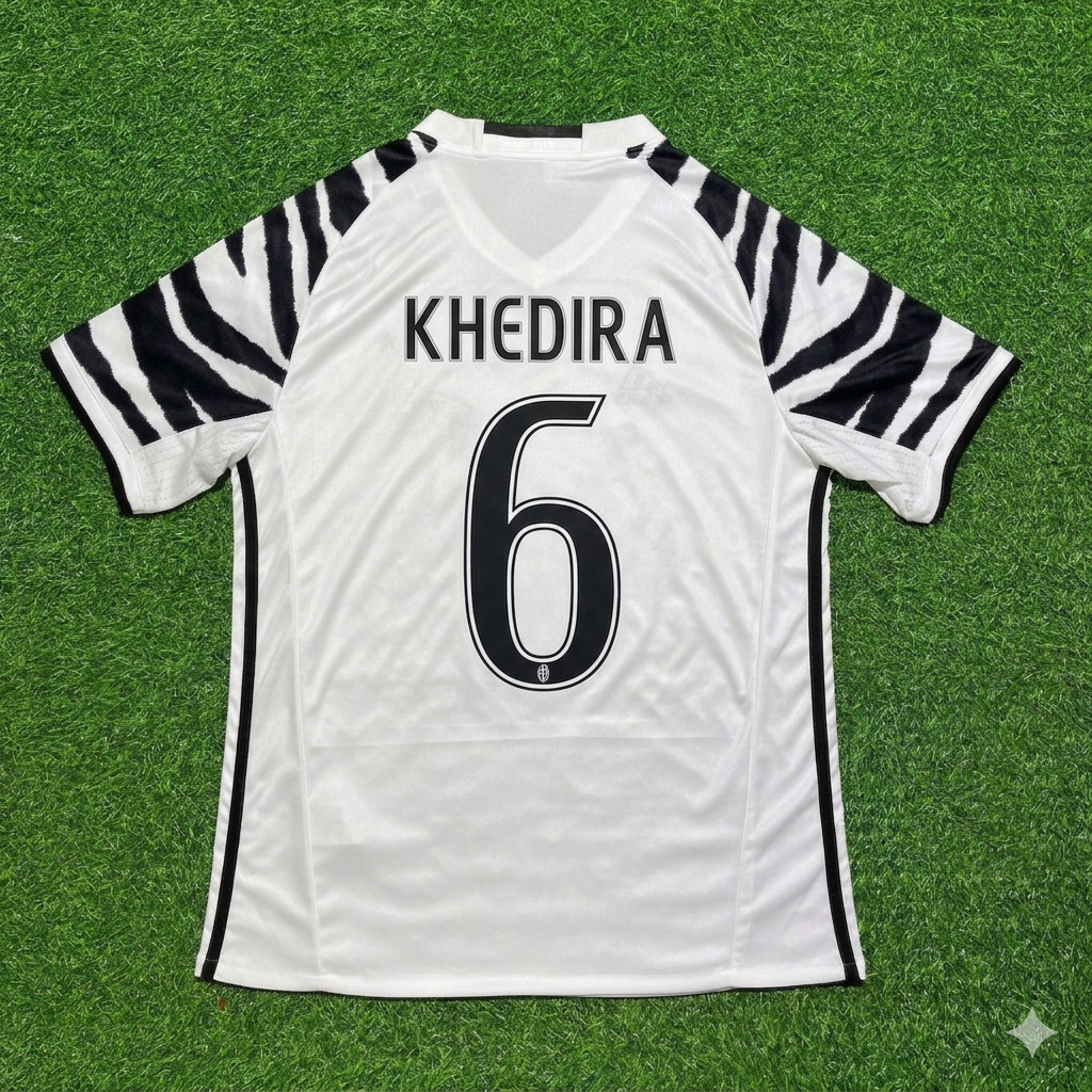 Sami Khedira #6 Juventus 2016 2017 Away White Retro Football Jersey Kit