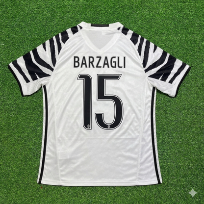 Andrea Barzagli #15 Juventus 2016 2017 Away White Retro Football Jersey Kit