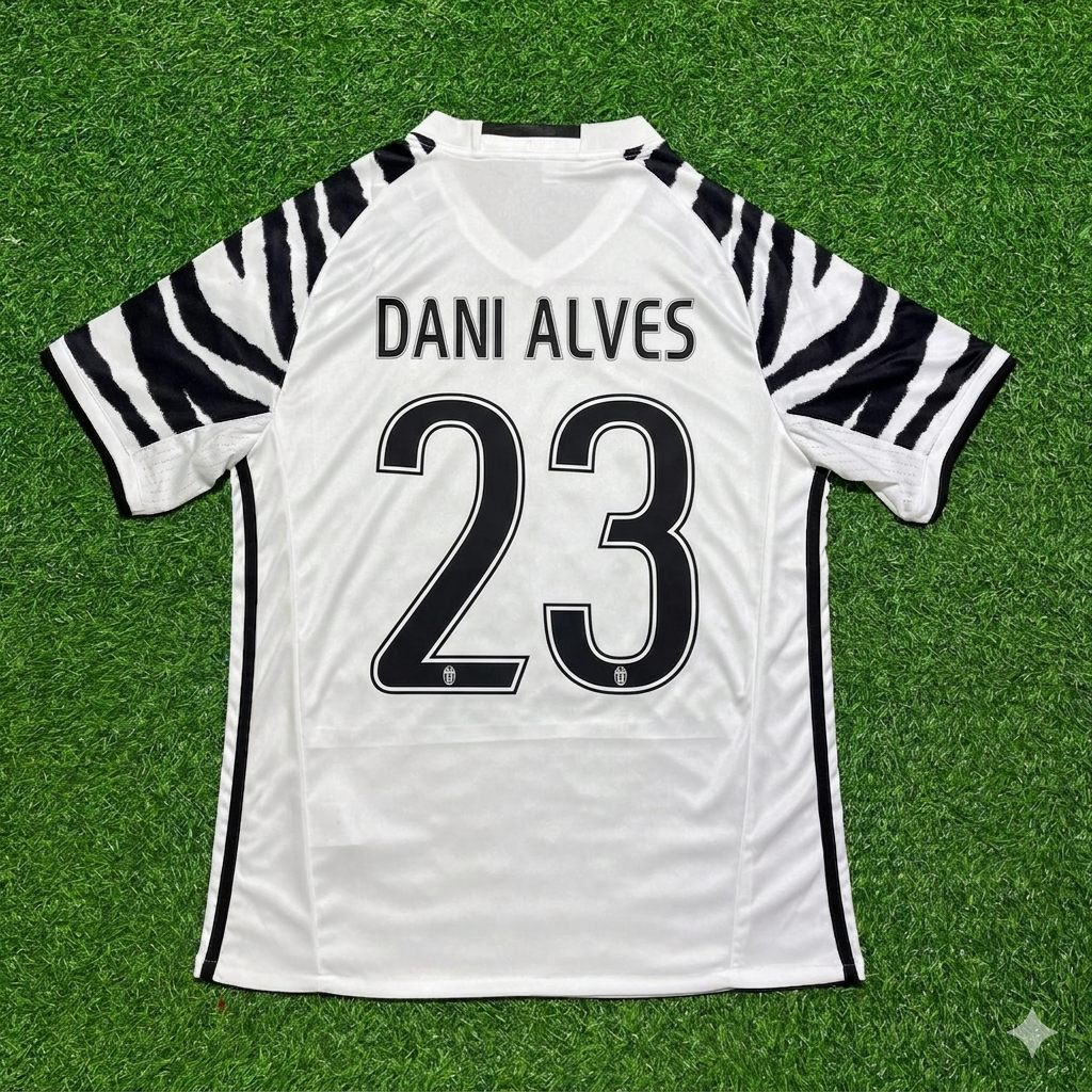 Dani Alves #23 Juventus 2016 2017 Away White Retro Football Jersey Kit