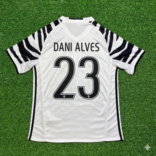 Dani Alves #23 Juventus 2016 2017 Away White Retro Football Jersey Kit