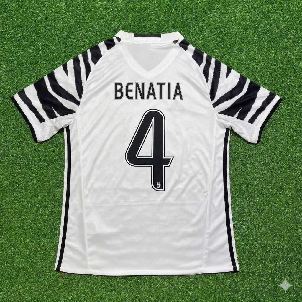 Mehdi Benatia #4 Juventus 2016 2017 Away White Retro Football Jersey Kit