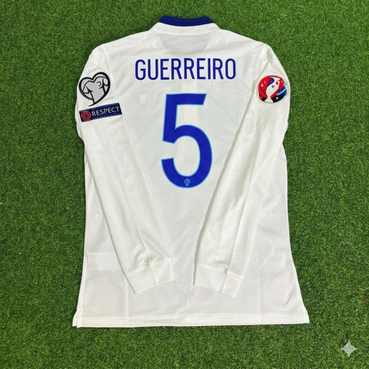 Portugal EURO 2016 Raphael Guerreiro White Long Sleeve Retro Football Jersey