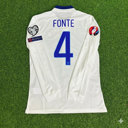 Portugal EURO 2016 Jose Fonte White Long Sleeve Retro Football Jersey