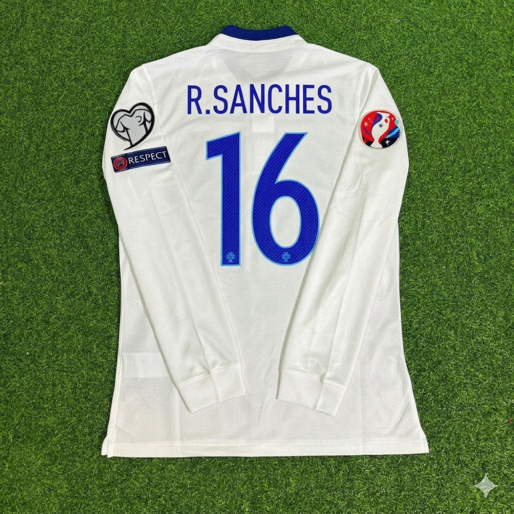 Portugal EURO 2016 Renato Sanches White Long Sleeve Retro Football Jersey