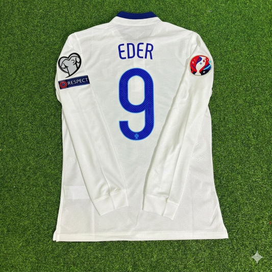 Portugal EURO 2016 Eder White Long Sleeve Retro Football Jersey
