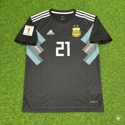 Argentina World Cup 2018 Paulo Dybala Black Retro Football Jersey