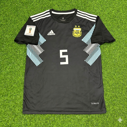 Argentina World Cup 2018 Lucas Biglia Black Retro Football Jersey