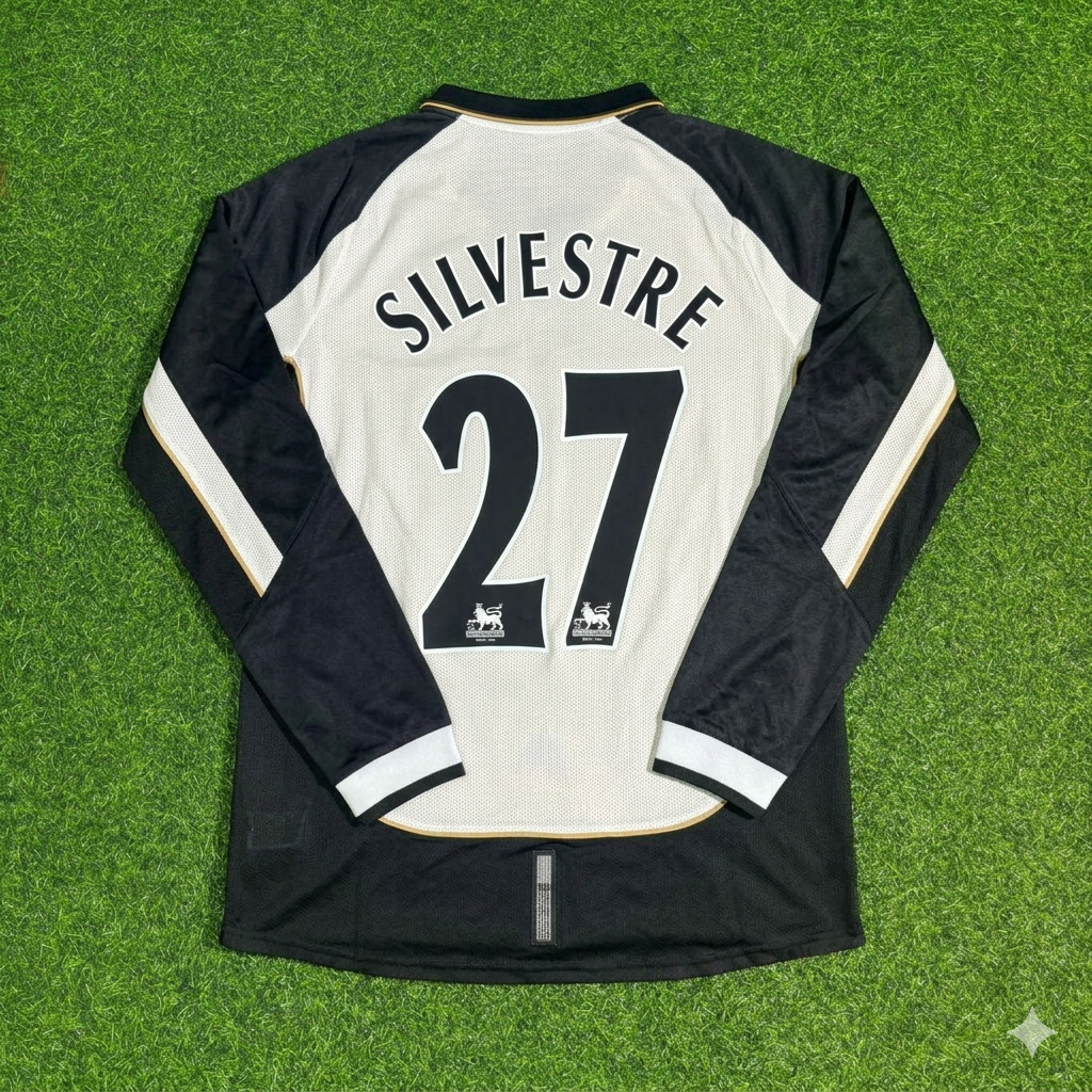Mikaël Silvestre #27 Manchester United 2001-2002 Reversible Retro Football Jersey Kit