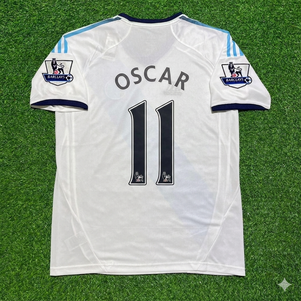 Oscar Chelsea 2012-2013 Retro White Football Jersey Kit