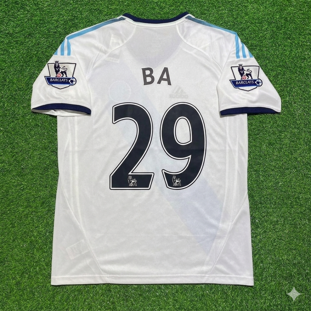 Demba Ba Chelsea 2012-2013 Retro White Football Jersey Kit