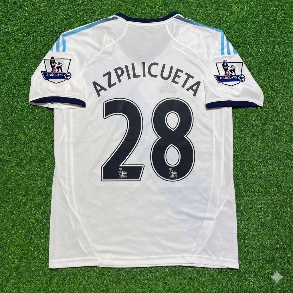 Cesar Azpilicueta Chelsea 2012-2013 Retro White Football Jersey Kit