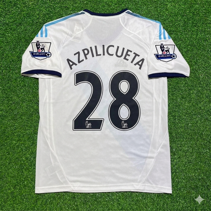 Cesar Azpilicueta Chelsea 2012-2013 Retro White Football Jersey Kit