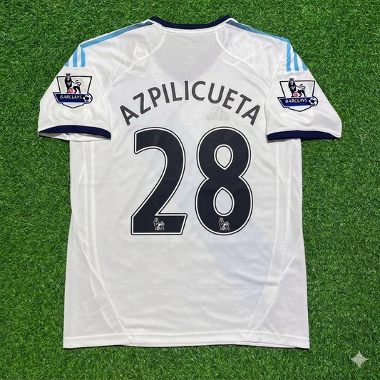 Cesar Azpilicueta Chelsea 2012-2013 Retro White Football Jersey Kit