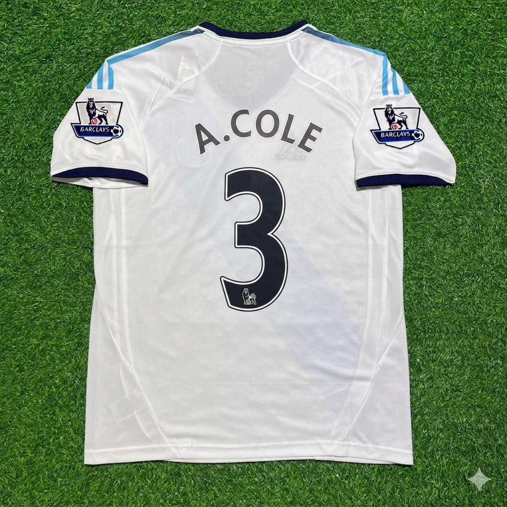 Ashley Cole Chelsea 2012-2013 Retro White Football Jersey Kit