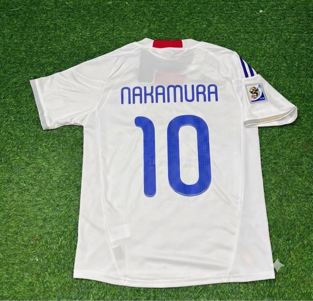 Japan World Cup 2010 Shunsuke Nakamura White Retro Football Jersey