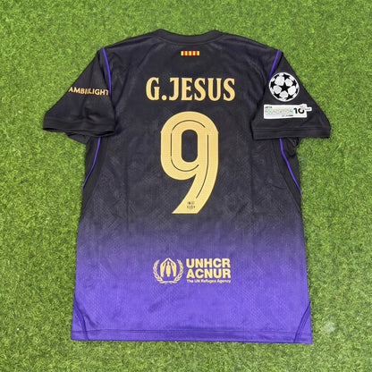 Gabriel Jesus #9 Barcelona 2027 Champions League Patch Away Football Jersey