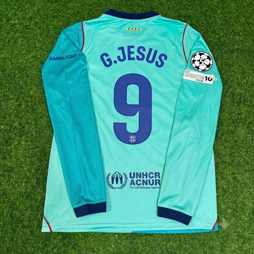 Gabriel Jesus #9 Barcelona 2027 Long Sleeve Football Jersey