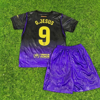 Gabriel Jesus #9 Barcelona 2027 Away Kids Football Jersey