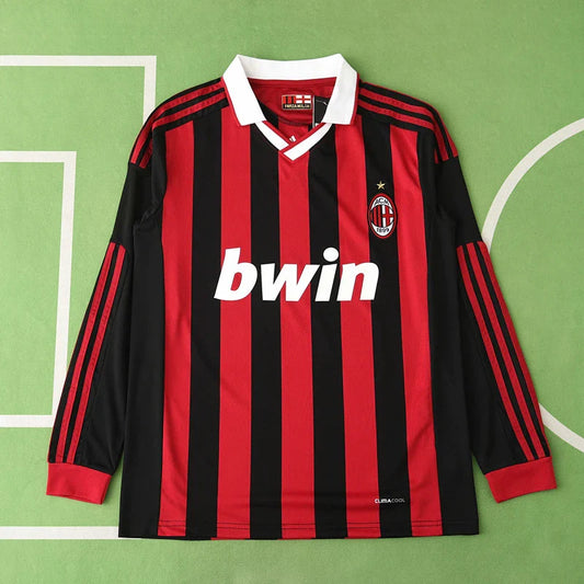 Season A.C.Milan 09/10 Red Home Long sleeved Retro Jersey Trikot Soccer Kit