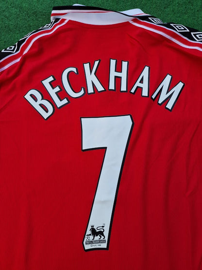 David Beckham 7 - Manchester United 1999 Long Sleeve Football Jersey Kit