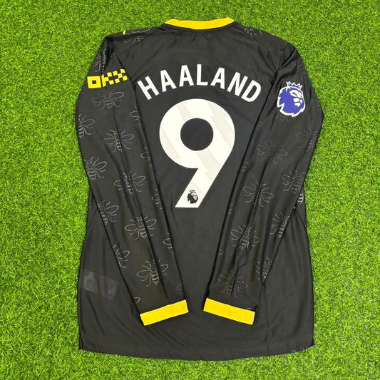 Erling Haaland #9 Manchester City 2026-2027 Away Black Long Sleeve Football Jersey