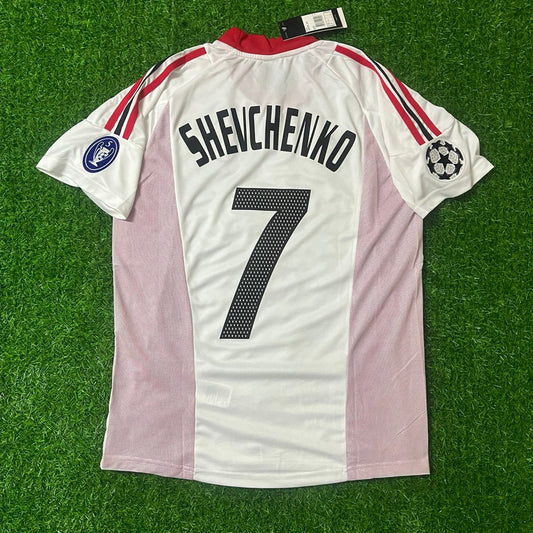 Andriy Shevchenko AC Milan 2003 Champions League Final Old Trafford Retro Football Jersey Kit