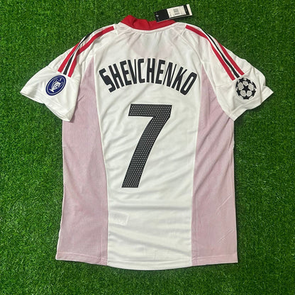 Andriy Shevchenko AC Milan 2003 Champions League Final Old Trafford Retro Football Jersey Kit