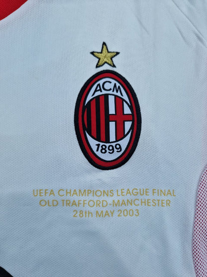 Andriy Shevchenko AC Milan 2003 Champions League Final Old Trafford Retro Football Jersey Kit