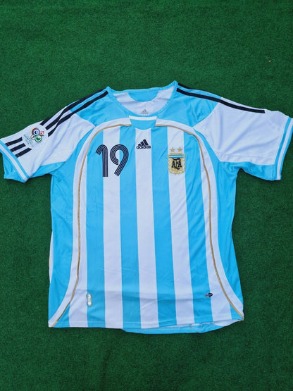 Lionel Messi Argentina 2006 World Cup Retro Soccer Football Jersey Kit