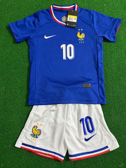 Kylian Mbappe France Kids Football Jersey Kit