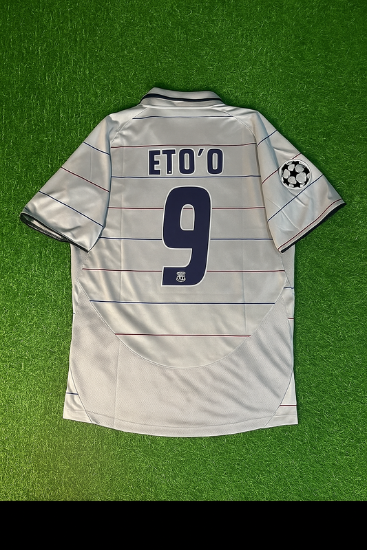 #9 Samuel Eto`o - Barcelona 2004/2005 Blue Garnet Retro Jersey Trikot Soccer Kit