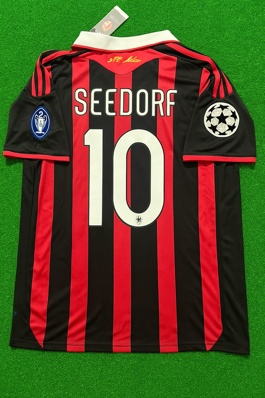 #10 Clarence Seedorf - AC Milan 2009 2010 Red Black Kit Jersey Trikot Maillot Soccer Kit