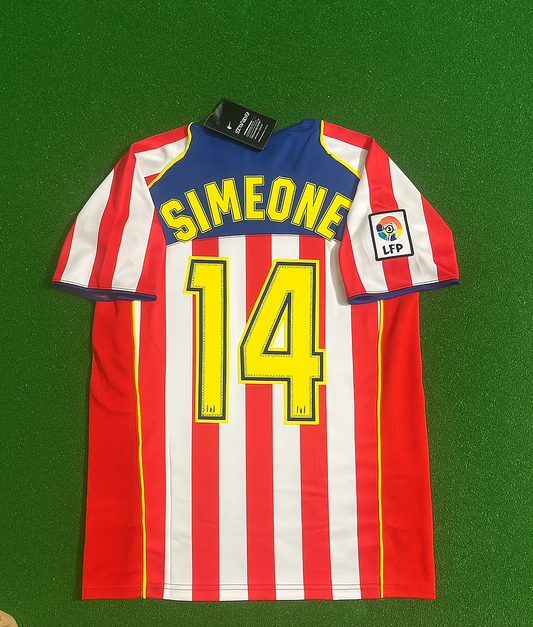 Atletico Diego Simeone Madrid 2004 2005 SpiderMan Retro Football Jersey Soccer Kit