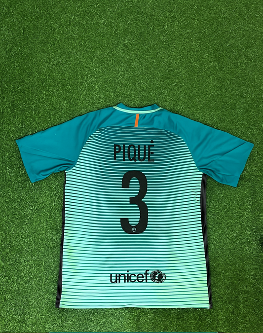 – Gerard Pique Barcelona 2016/17 Away Retro Jersey Trikot Maillot Soccer Kit