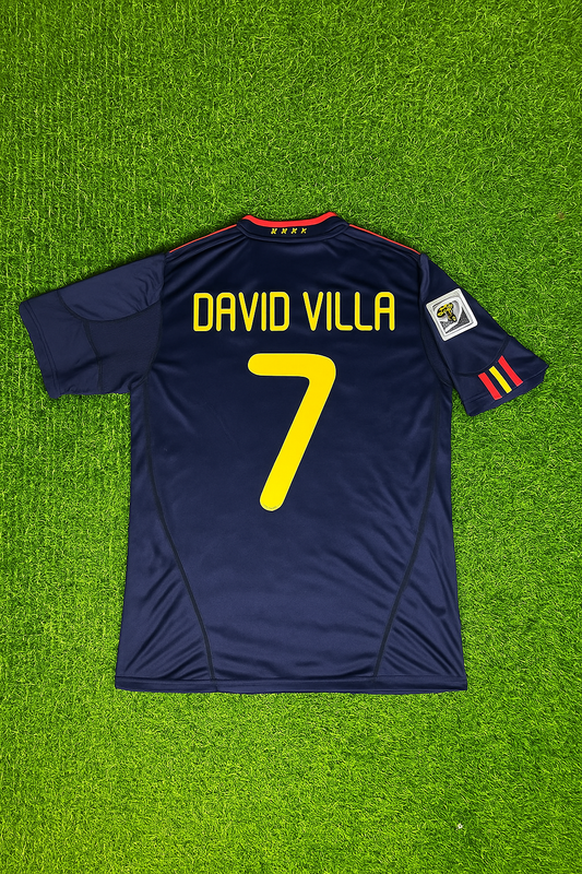 #7 David Villa - Spain 2010 World Cup Final Retro Jersey Trikot Soccer Kit
