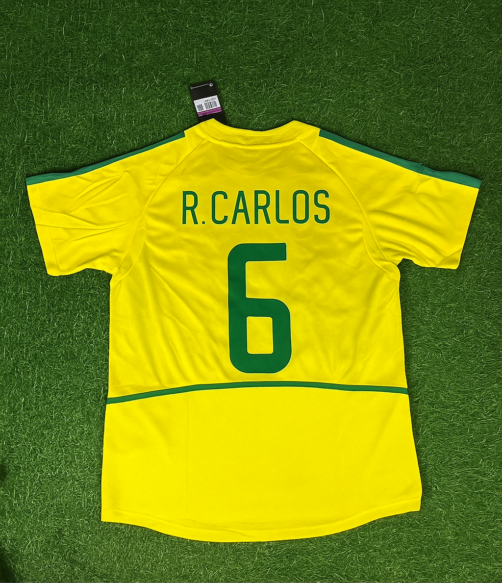 Brazil Roberto Carlos 2002 World Cup Retro Jersey Trikot Soccer Kit