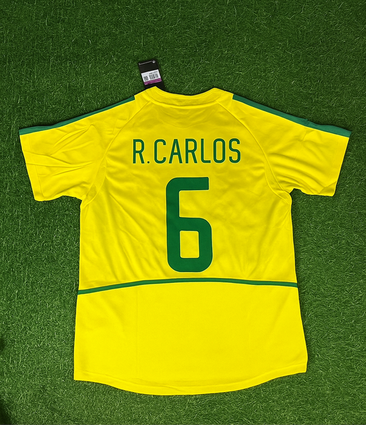 Brazil Roberto Carlos 2002 World Cup Retro Jersey Trikot Soccer Kit