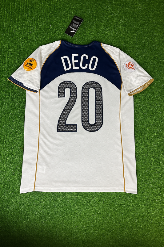 Portugal Deco #20 EURO 2004 Retro White Away Soccer Kit Jersey Trikot Soccer Kit