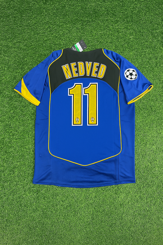 Juventus Pavel Nedved 2004-2005 Blue Retro Jersey Soccer Kit | Trikot | Maillot Soccer Kit