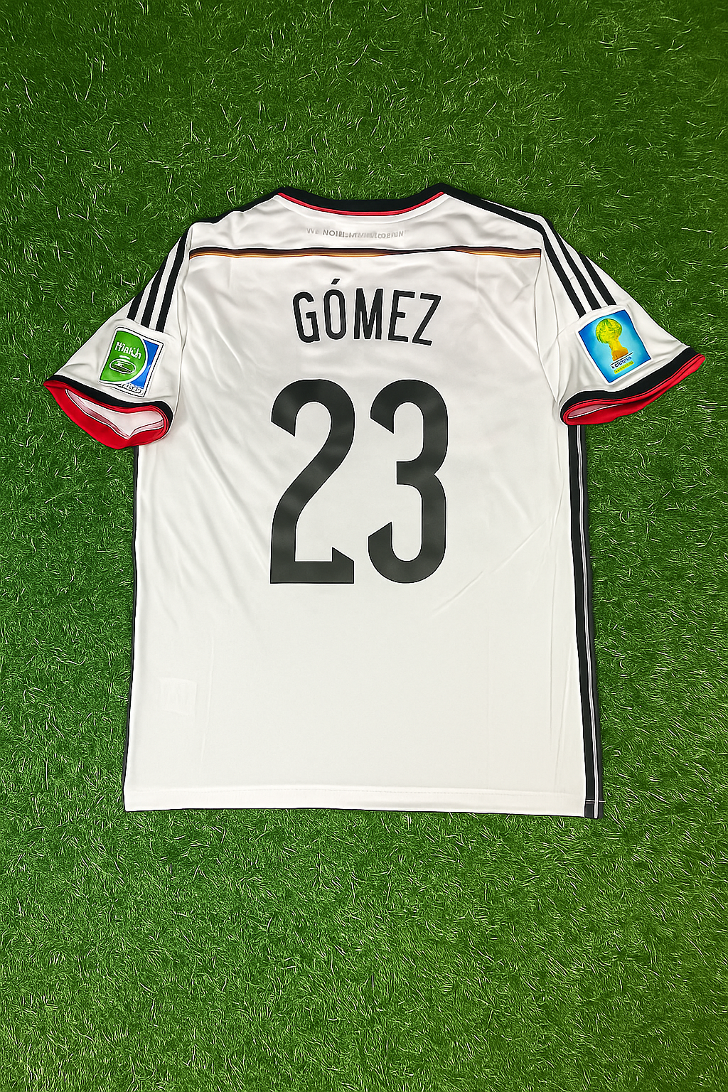 Germany World Cup 2014 Mario Gómez - Deutschland White Retro Football Jersey Kit