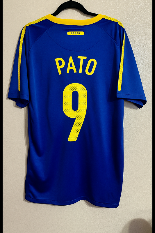 Brazil World Cup 2010 Alexandre Pato Retro Blue Football Jersey