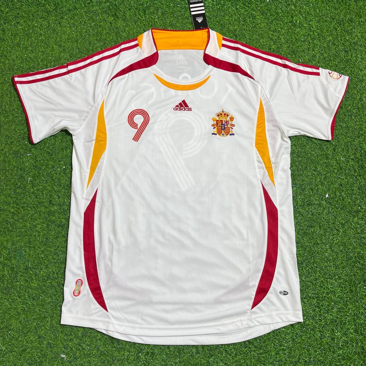 Spain World Cup 2006 Fernando Torres White Retro Football Jersey
